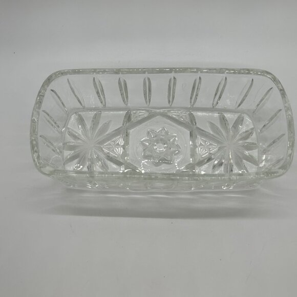 Vintage Anchor Hocking Glass Butter Dish EAPC Star Of David - Picture 10 of 12
